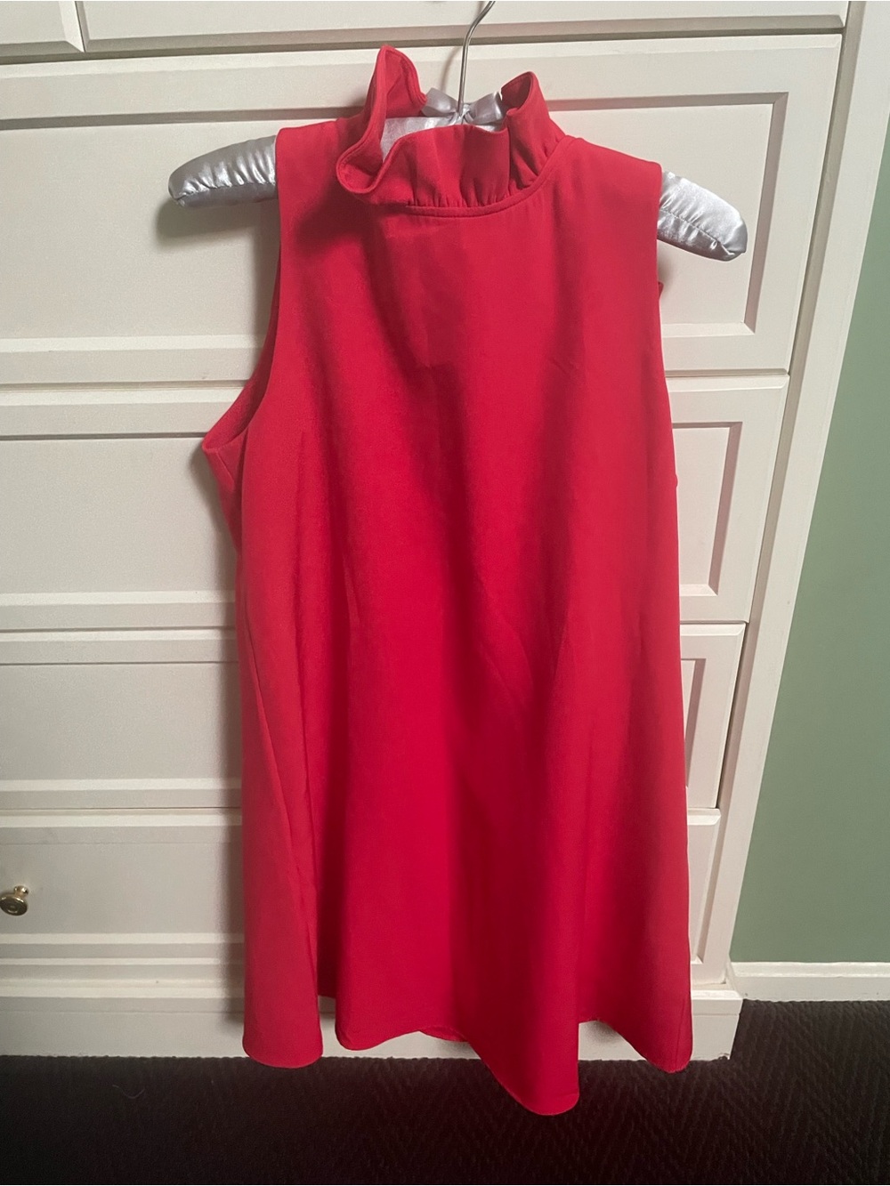 Tuckernuck  Blythe dress Shift - Red- ruffle bow